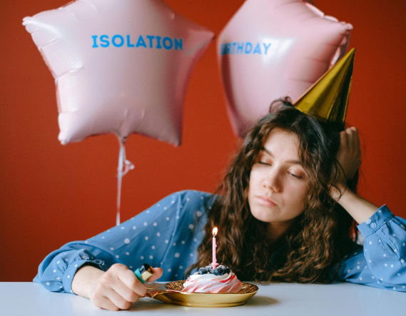 birthday, birthday cake, sad birthday, sad woman, alone birthday