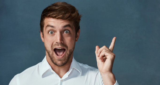 ahah moment, lightbulb moment, brilliant idea, thought, inspired man