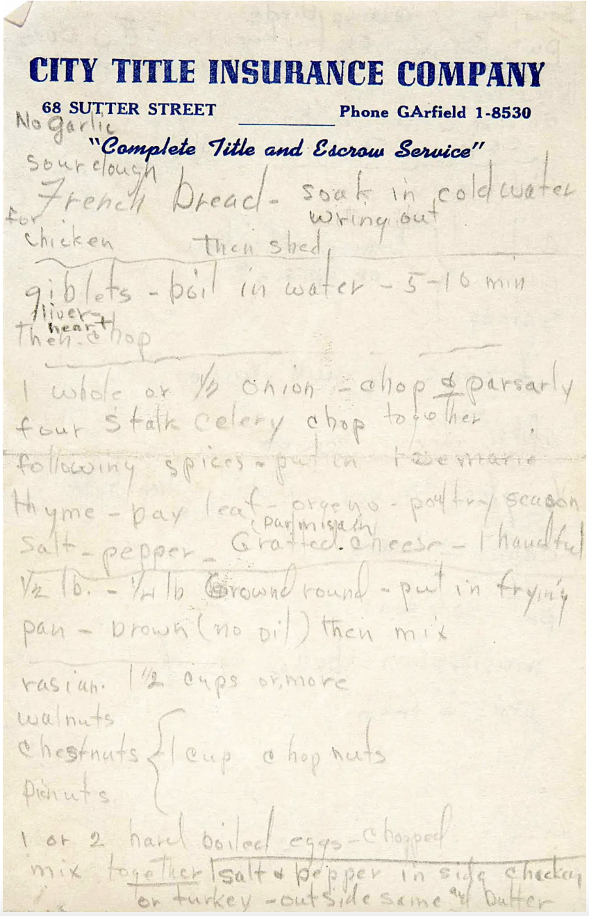 marilyn monroe, stuffing, joe dimaggio, recipe, Thanksgiving, garlic, livers