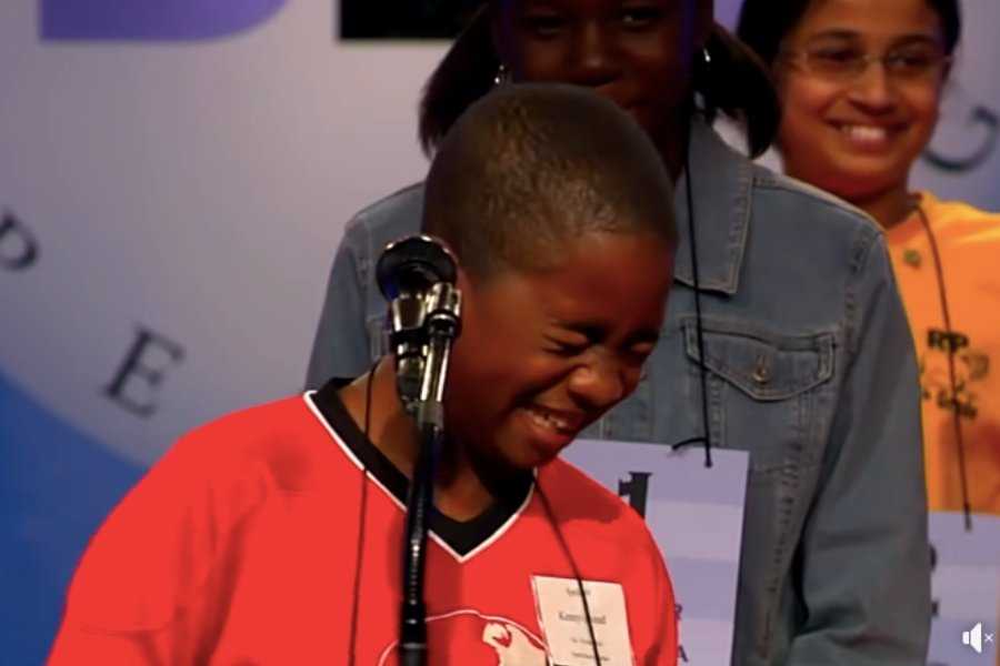 kennyi aouad giggling at the 2007 national spelling bee