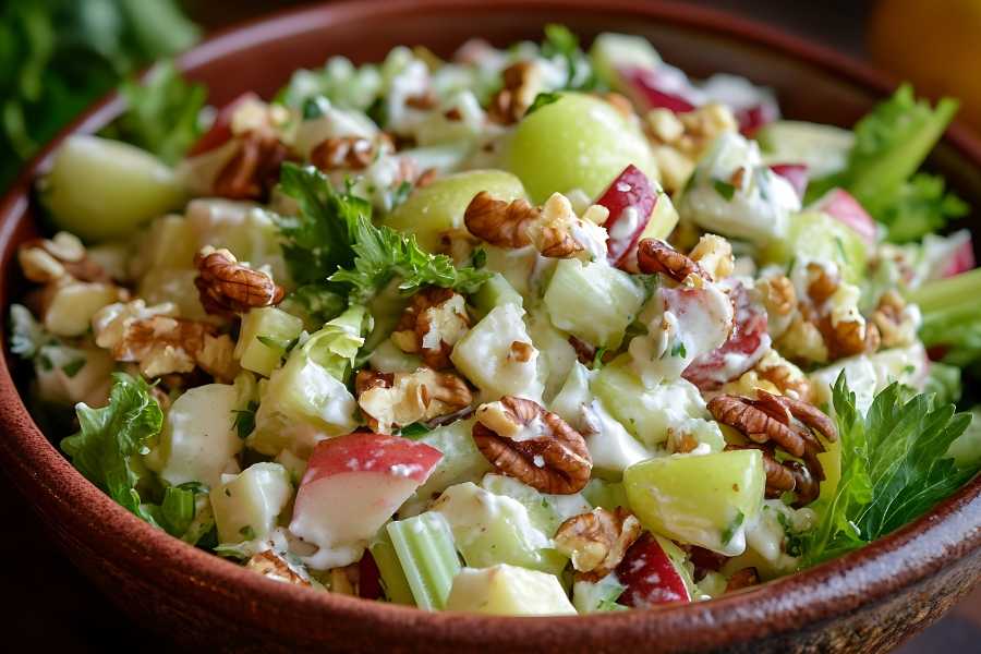 Retro recipes, vintage meals, nostalgic foods, potluck dishes, waldorf salad