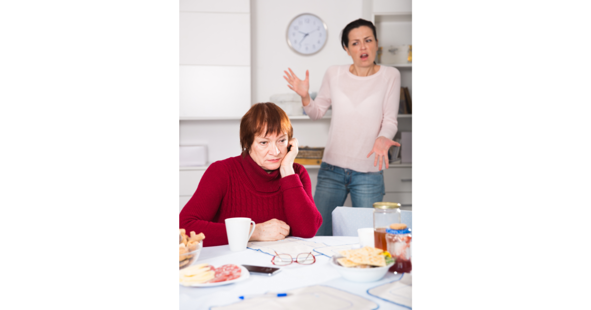 grandma, mom, angry, reaction, argument