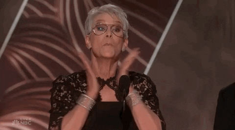 Jamie Lee Curtis, Michelle Yeoh, women supporting women, hype woman, competition, Golden Globes, Erin Gallagher, LinkedIn, viral, inspirational