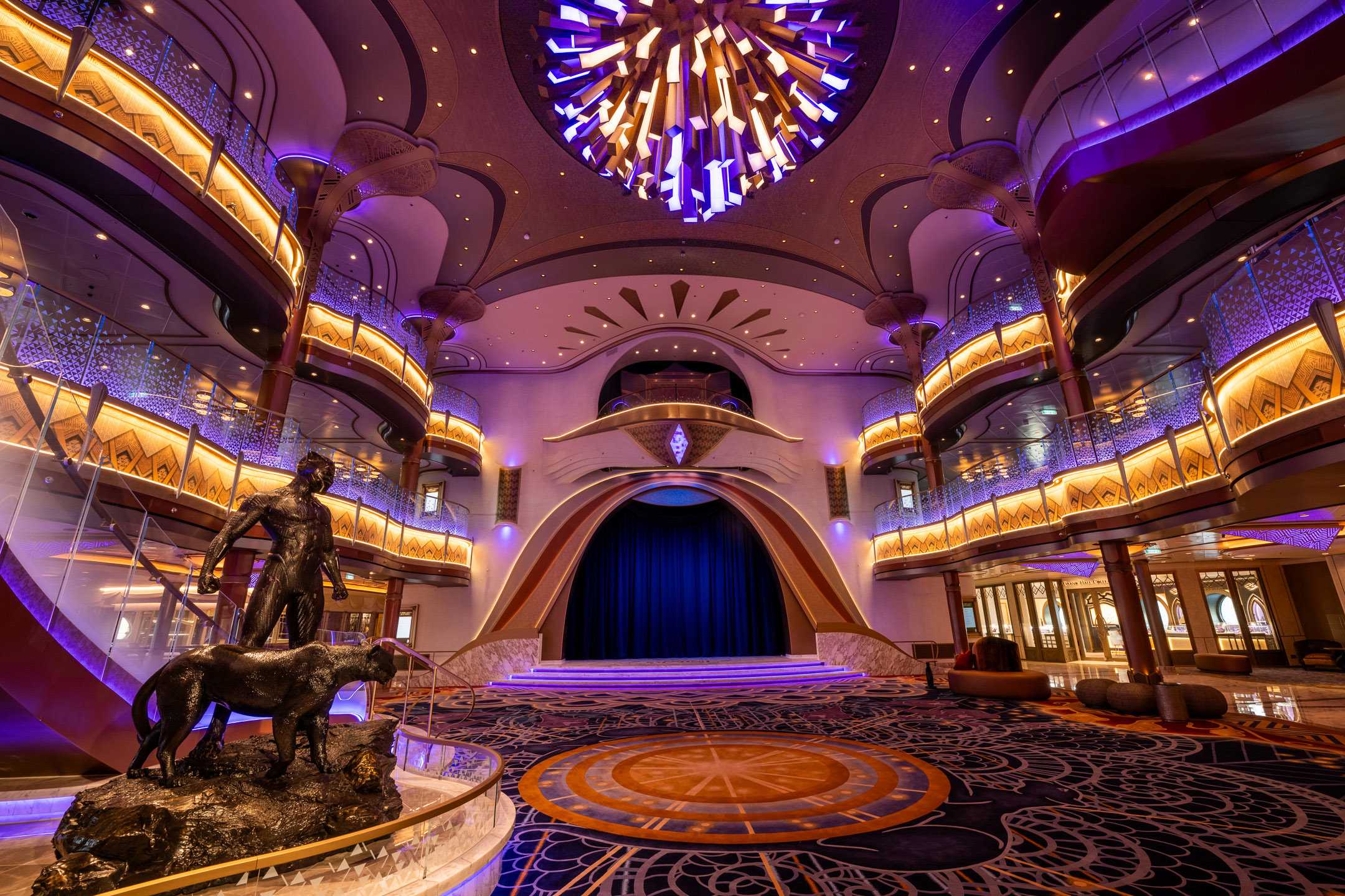 Disney Destiny, disney cruise, destiny grand hall, black panther, disney vacation