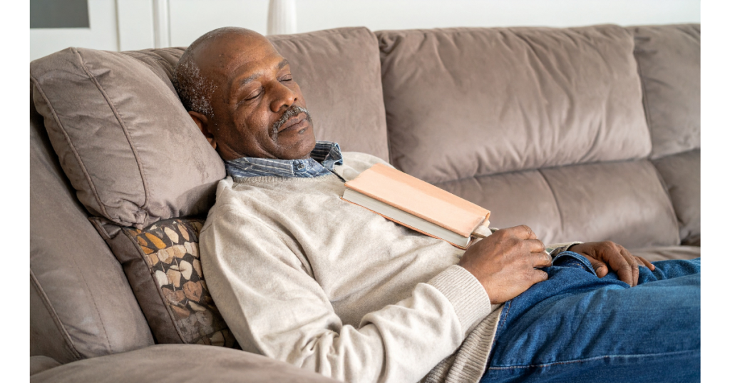 man, nap, safety, senior, neighbors