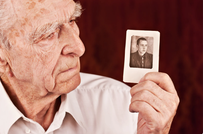 memories, older man, childhood memories, old photo, recall, retrieve, revive