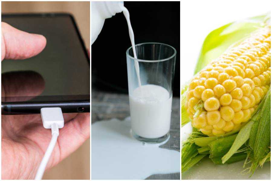 hacks, phone charger, spilled milk, corn, life hacks,