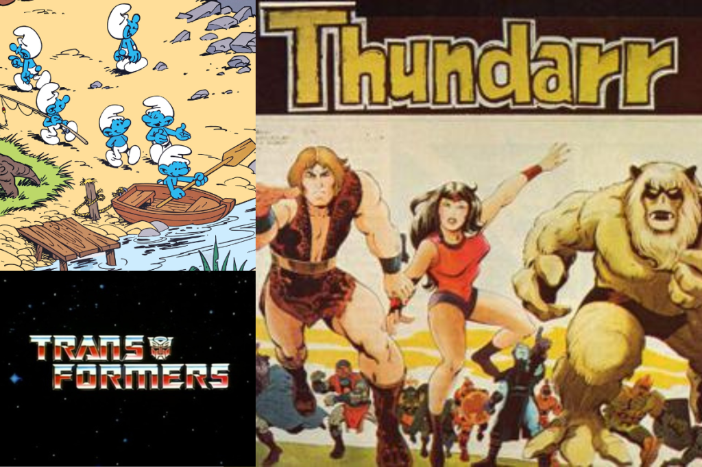 saturday morning cartoons, saturday morning cartoon 1980s, transformers, smurfs, thundarr