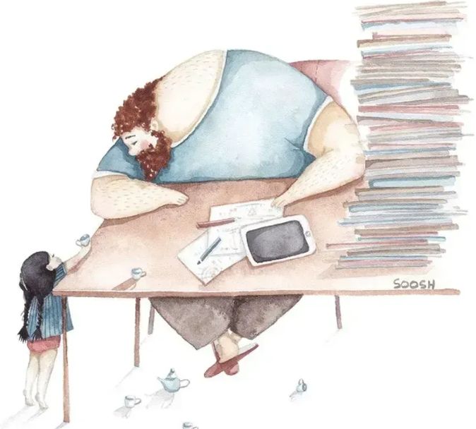 parenting, dads, daughters, fathers, art, artwork, tea party