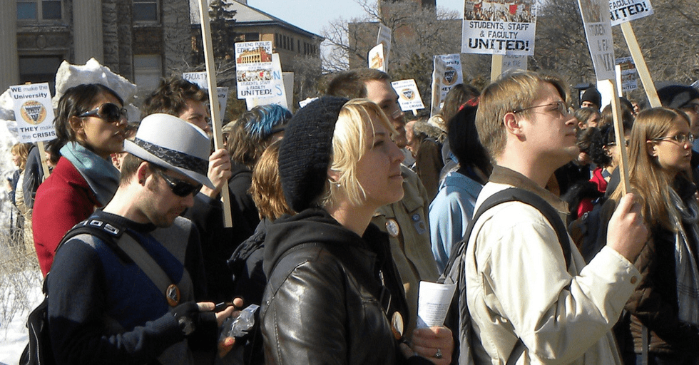 student protest, students protesting, protest signs, free speech, demonstration,