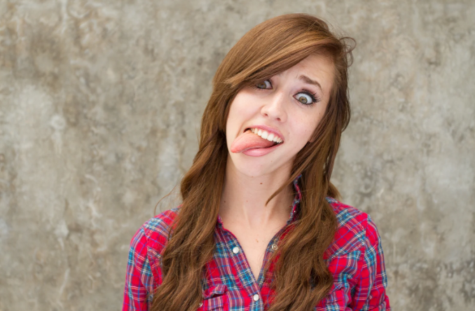 woman, silly face, tongue out, goofy girl, funny girl, funny face