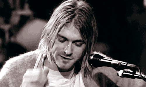 kurt cobain, kurt cobain gif, nirvana, curt cobain 90s, curt cobain death