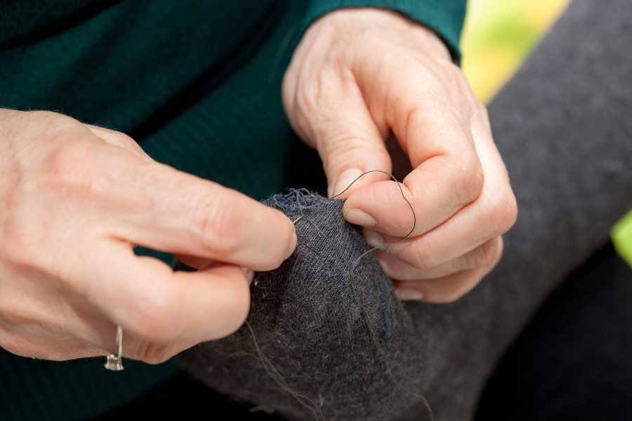 mending, sewing, darning, socks, darning needles