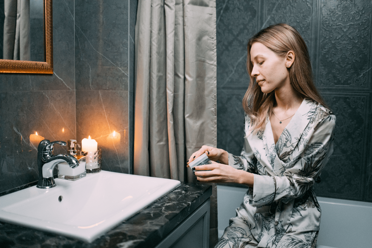 dark showering, dark shower, better sleep, nighttime routine, how to fall asleep faster