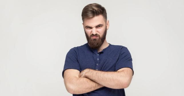 angry, arms folded, angy man, won't listen, sneer