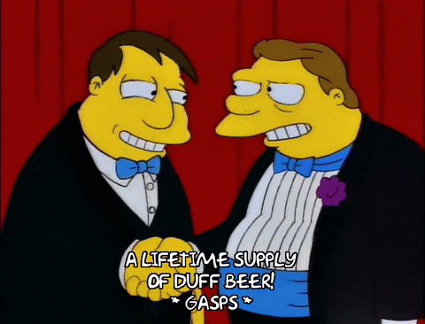 gif, the simpsons, lifetime supply, beer, funny