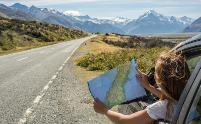 road trip, touring american, maps, mountains, snow, car