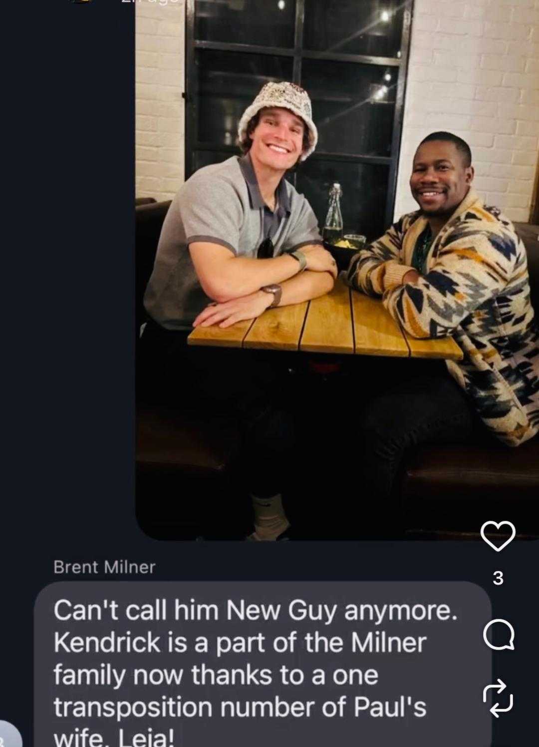 Kendrick Constant, friendship, group chat, Beck, family, the Milner family