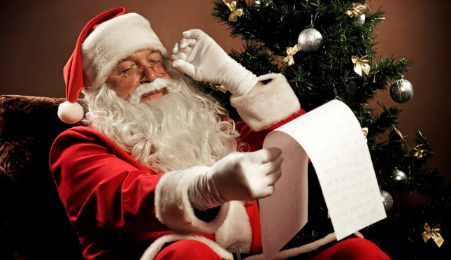 santa, santa claus, checking list, christmas, st. nick