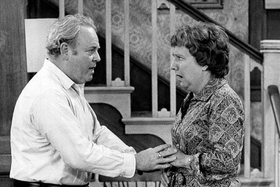 Carol O'Connor and Jean Stapleton, who played Archie and Edith Bunker, in All in the Family