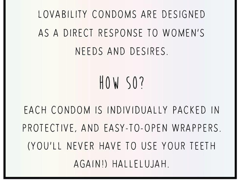 lovable condom, packaging, latex
