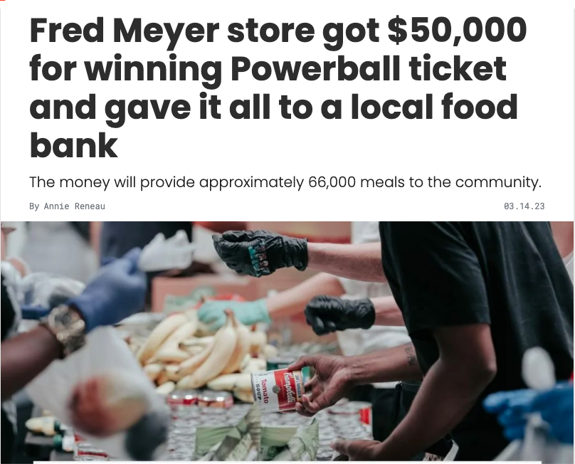 Fred Meyer, food bank