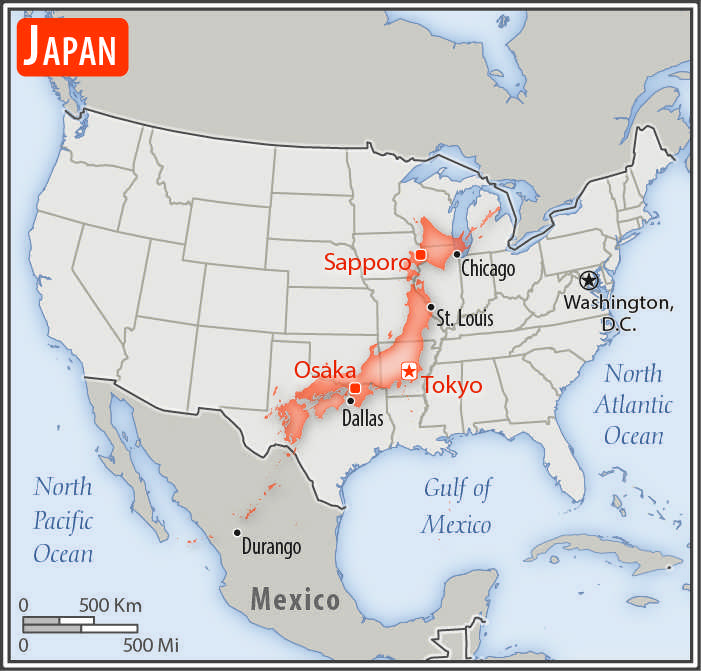 japan, size of japan, size of united states, japan vs united states, map of united states