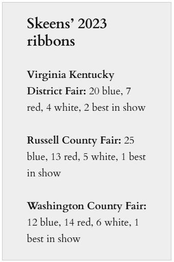 Breakdown of ribbons won at the 2023 County Fairs