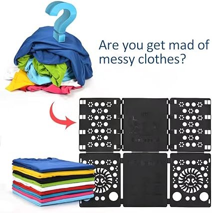 shirt folder and neatly folded shirts