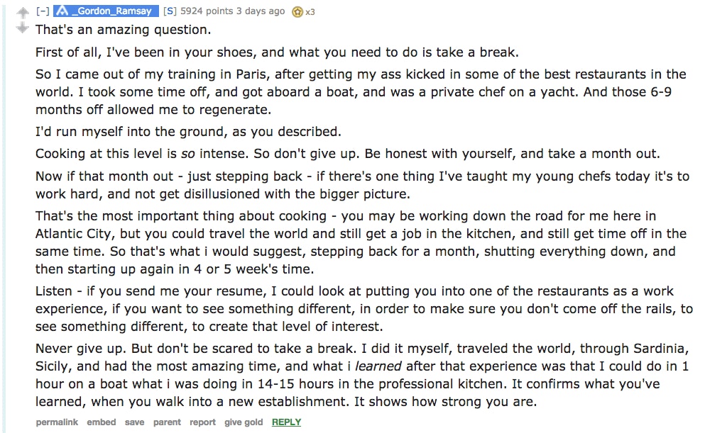 screenshot of Reddit post