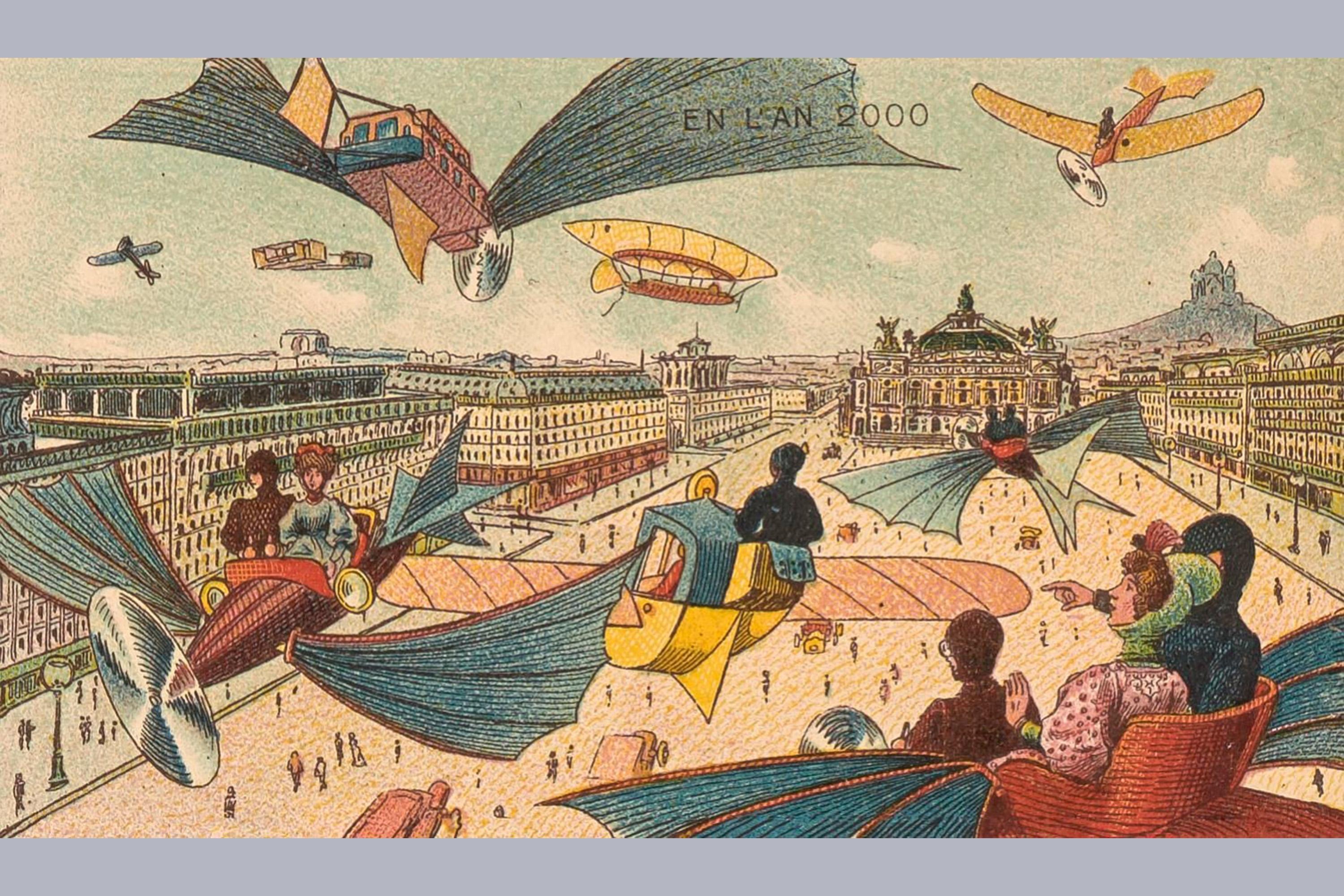 cars of the future, artist predictions, 1900, 2000,