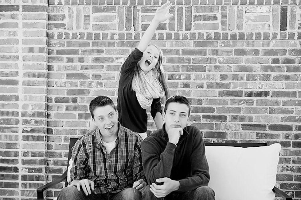 Teens making silly poses