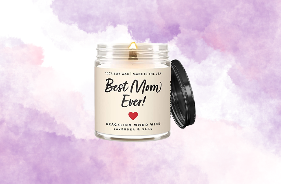 Soy wax candle labeled
