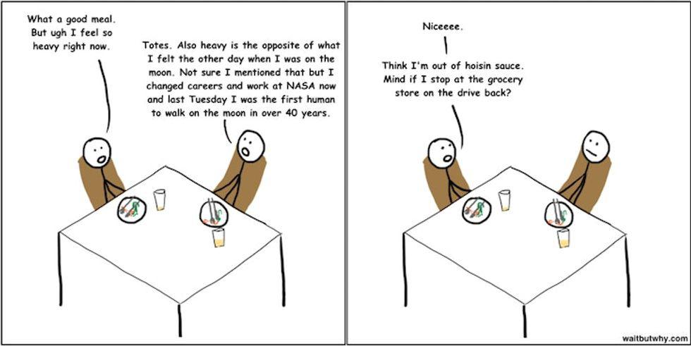 Comic of two people at dinner