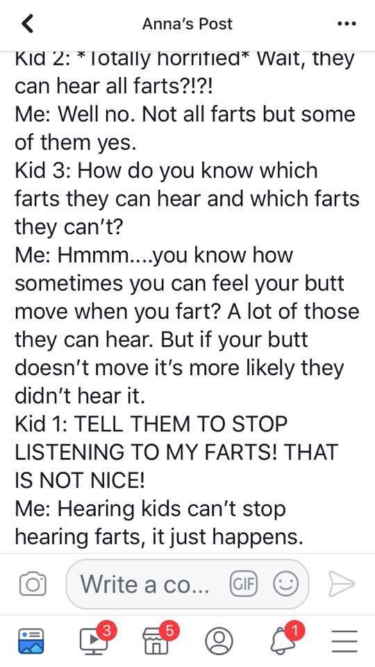 Screenshot of a Facebook post