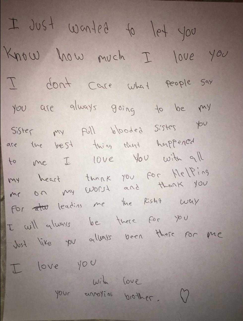 a letter written by a child