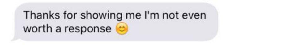 screenshot of a text message