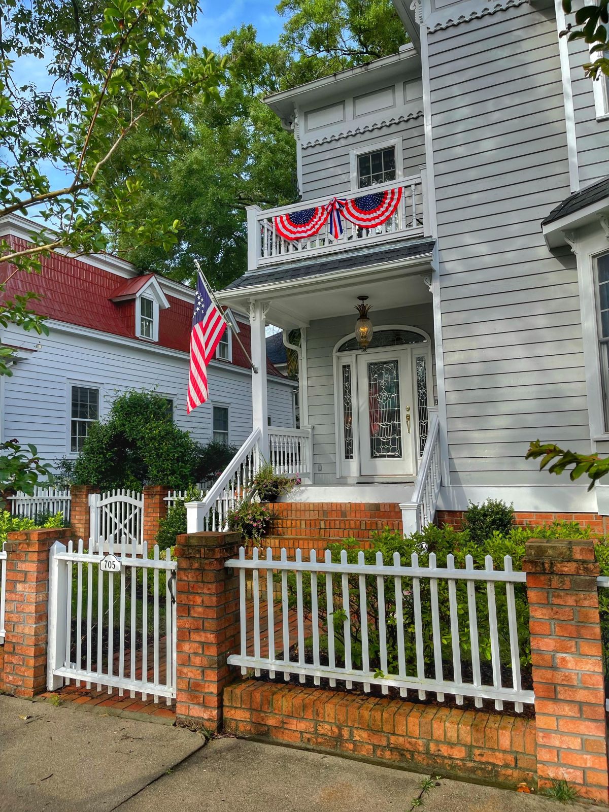 American flag, Fourth of July, friends and family, decorating