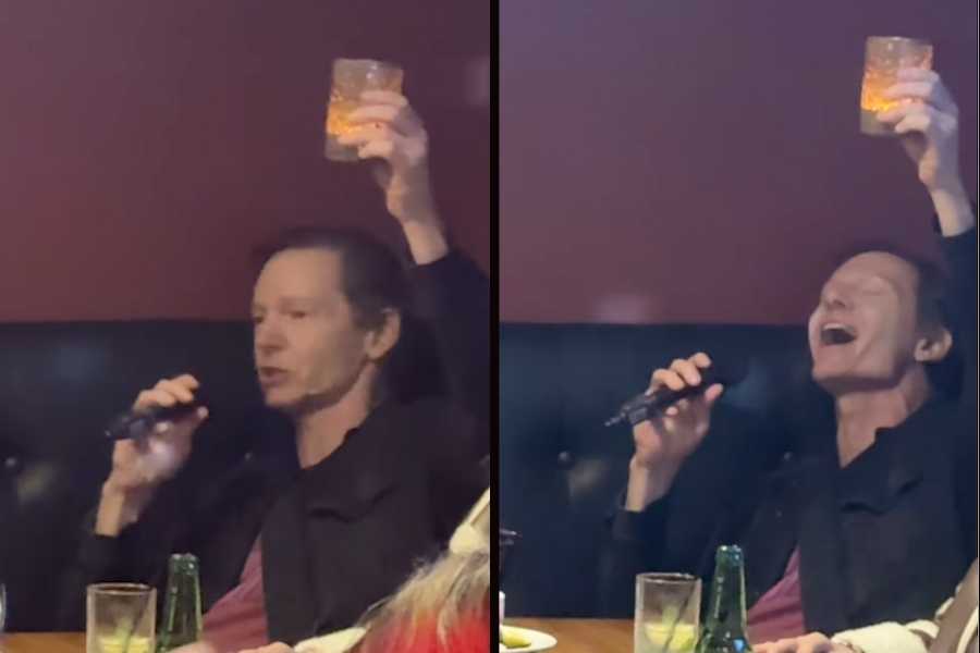 Man caught on camera casually singing the greatest U2 karaoke ever has become a viral sensation