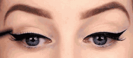 gif of woman with cat-eye makeup