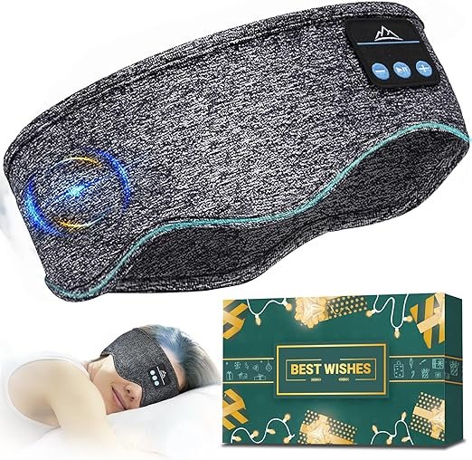 images of sleep mask with bluetooth headphones
