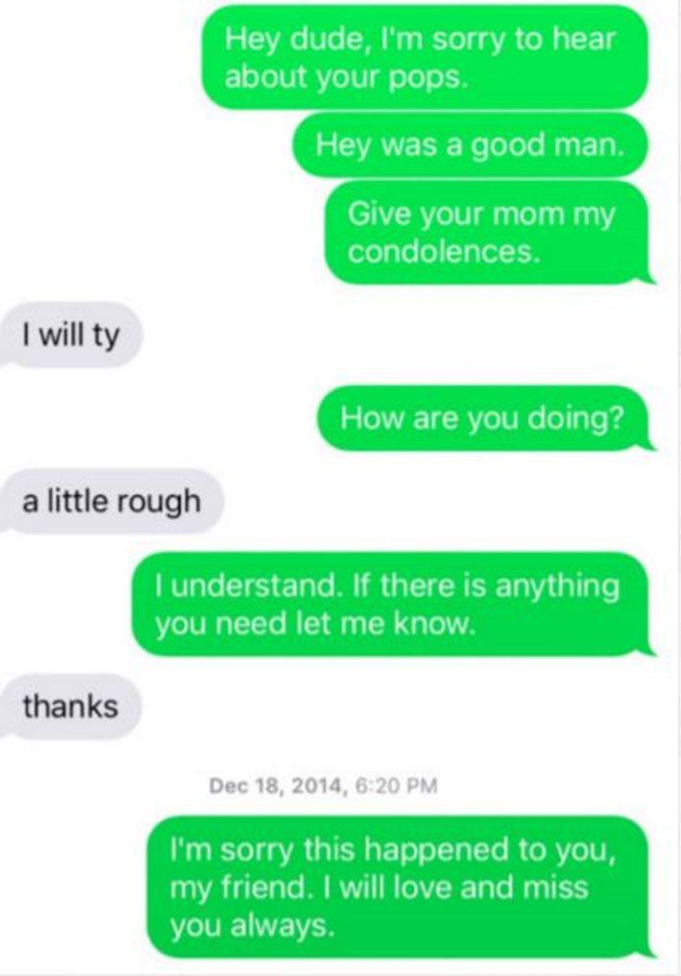 screenshot of a text conversation