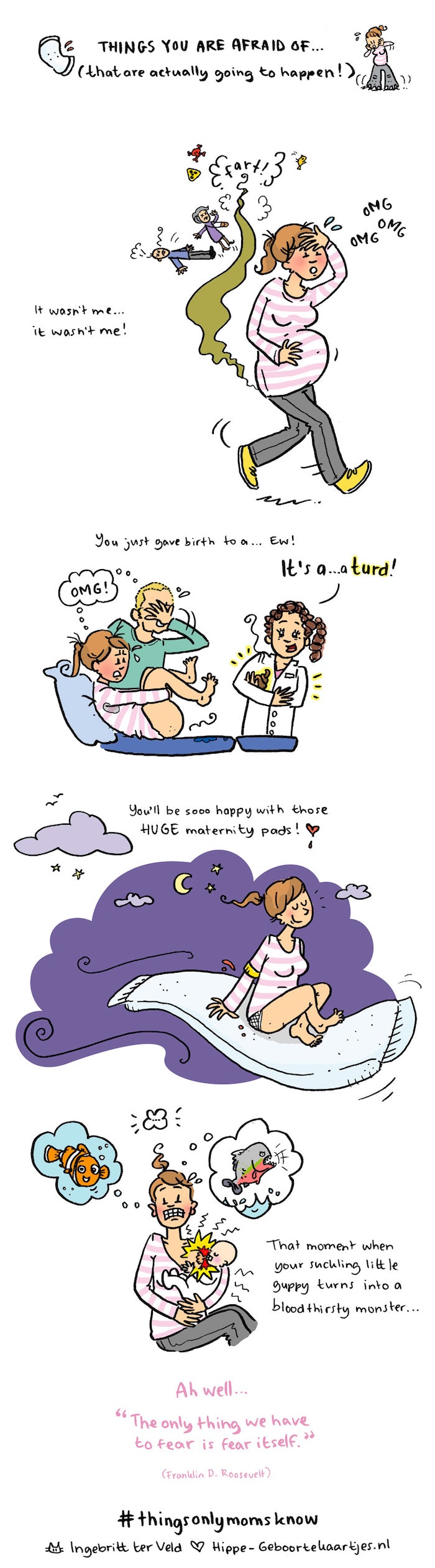 Comic of a woman on a flying carpet