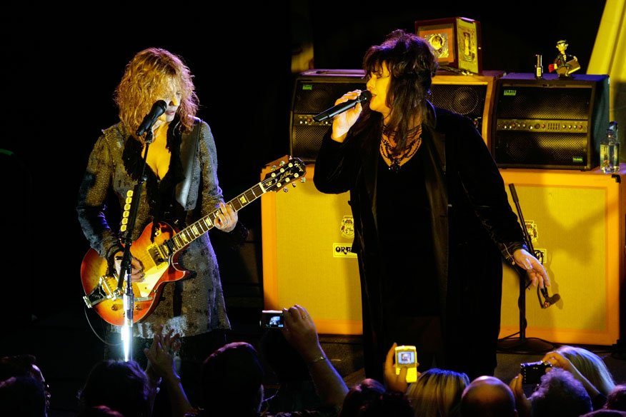 The band Heart playing a show