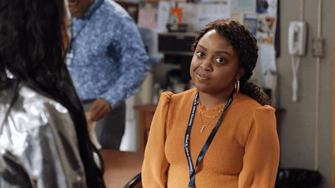 gif of woman looking confused