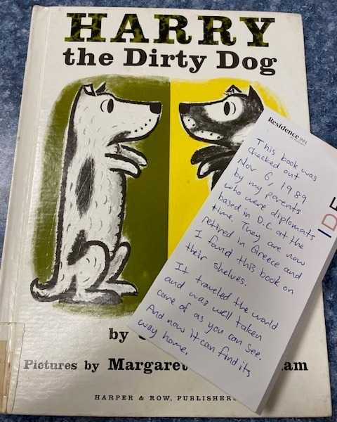 library book, children's book, harry the dirty dog, overdue library book, chantilly regional library