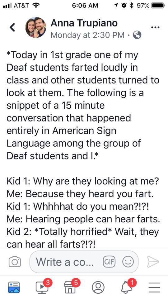Screenshot of a Facebook post