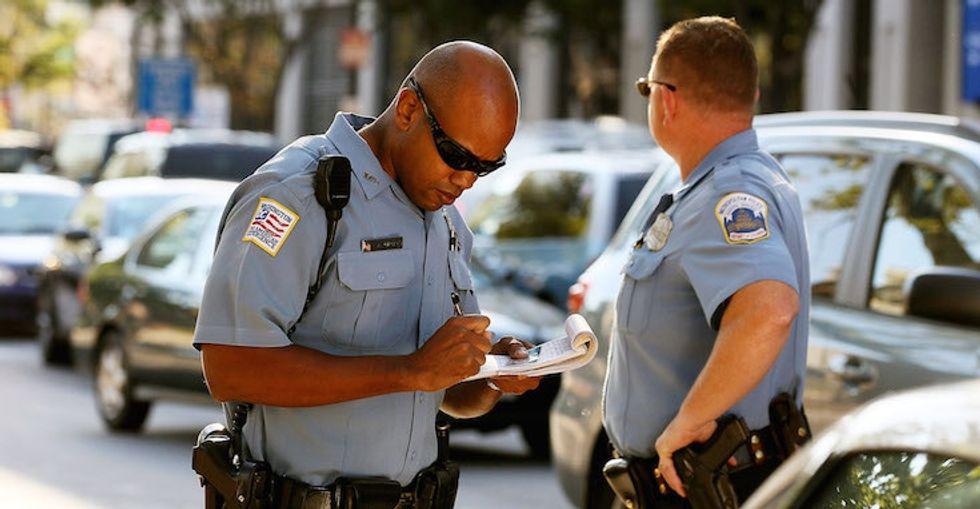 two cops working