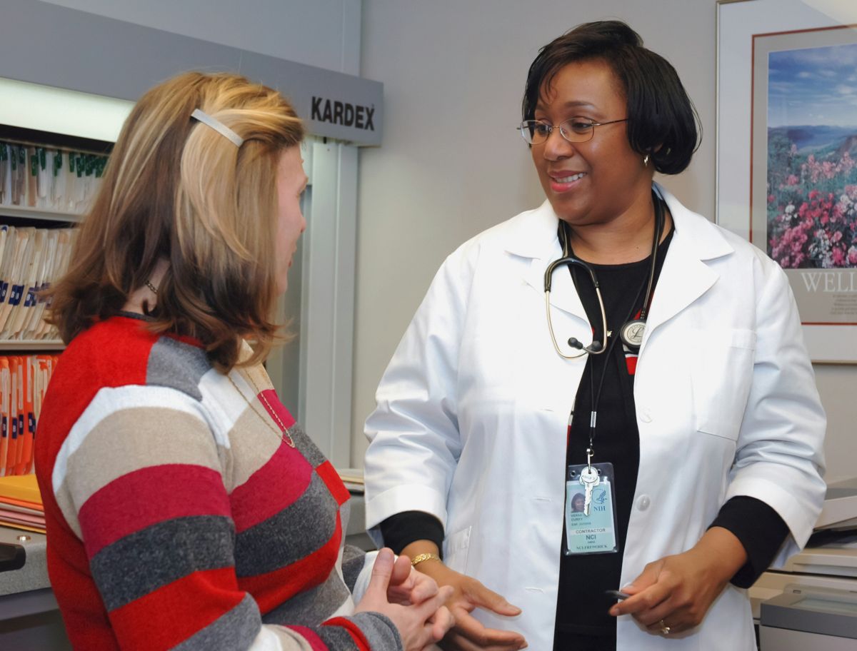 Doctor and patient talking