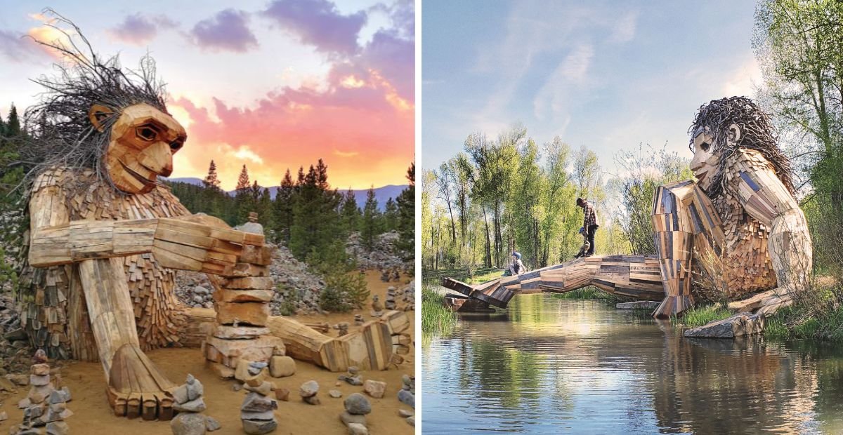 Thomas Dambo troll sculptures